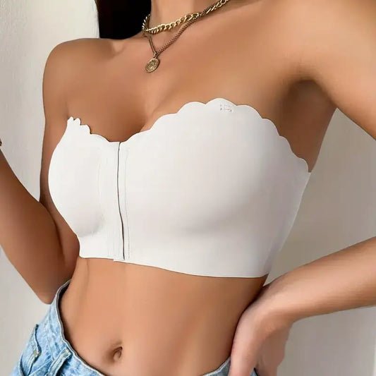 🔥Kaufe 1, erhalte 2 gratis❤️Nahtloser trägerloser Bandeau-BH mit Frontverschluss