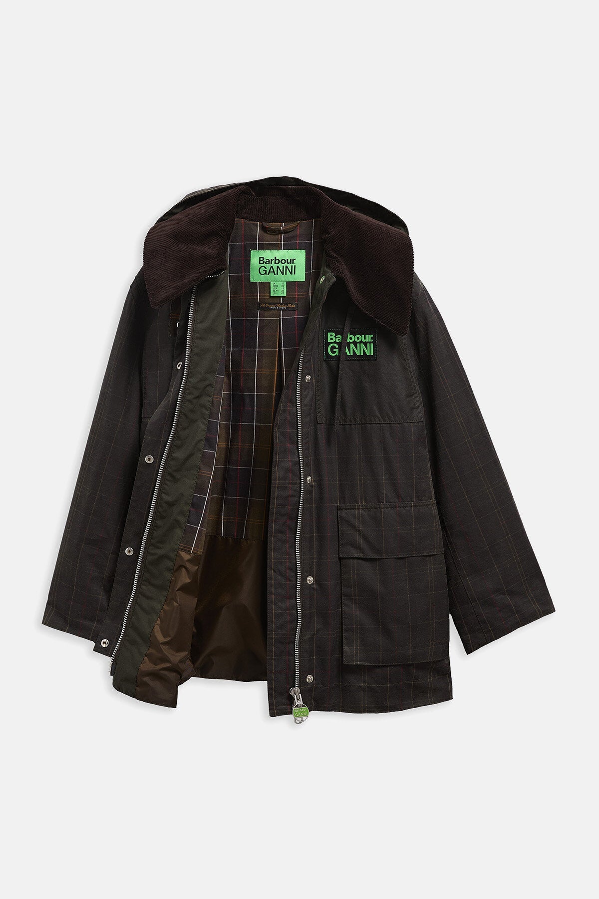 Tartan-Dufflecoat aus Wachsbaumwolle