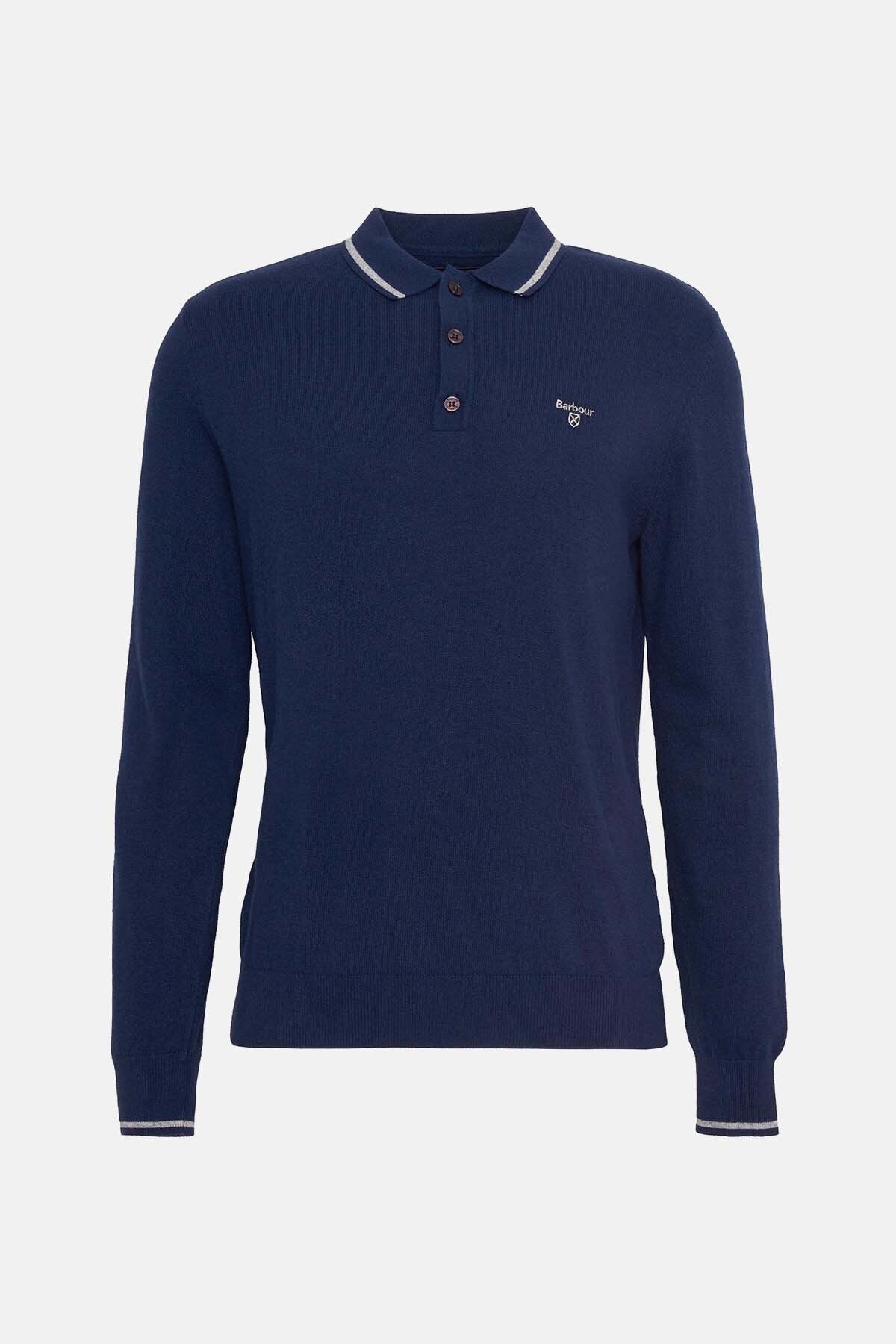 Nocton Strick-Langarm-Poloshirt