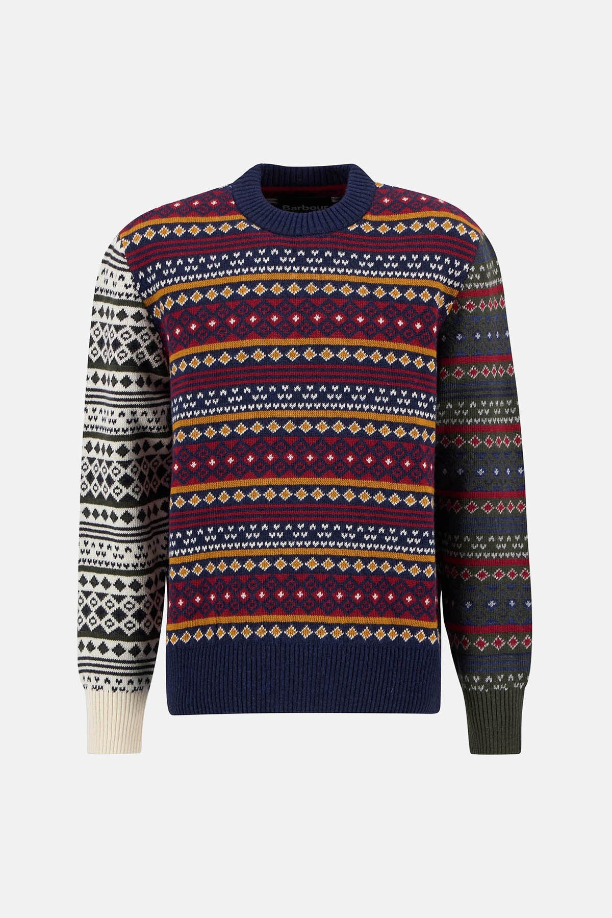Patchwork Fair Isle Rundhalspullover