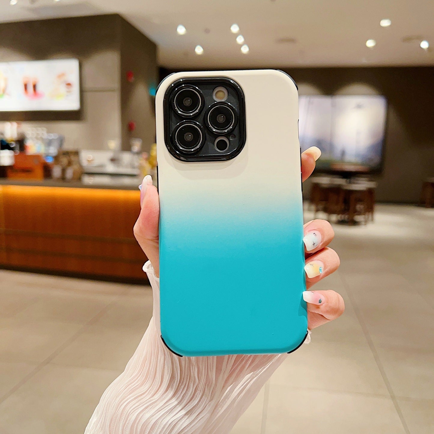 Flüssige matte Farbverlauf-Handyhülle für iPhone