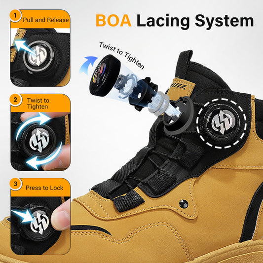 Men's outdoor swivel buckle work shoes(Waterproof, Anti-slip, Comfortable and Breathable)