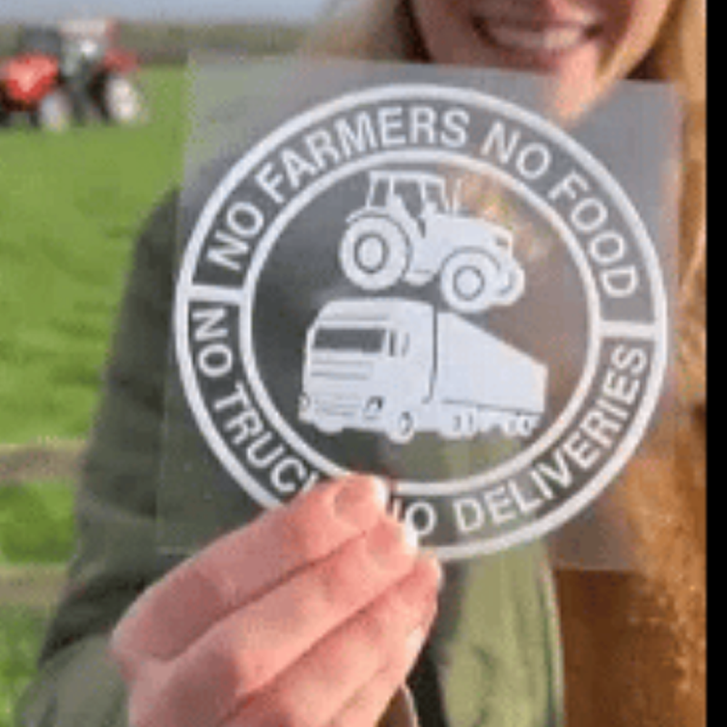 Auto-Vinyl-Aufkleber: Keine Bauern, kein Essen – keine LKW, keine Lieferungen