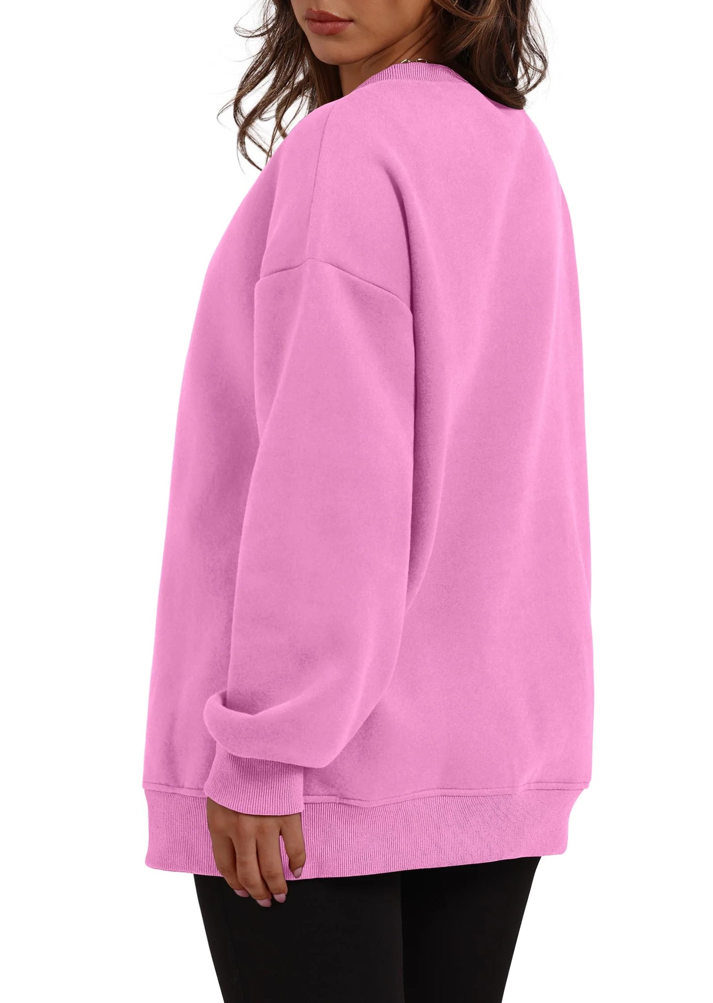Damen-Oversize-Rundhals-Sweatshirts mit Taschen