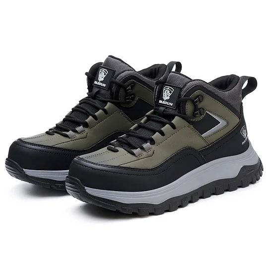 Orthopädische Schutzstiefel für Herren zum Wandern/Arbeiten - Wasserdicht, Rutschfest, Stoßfest, Durchtrittsicher - Breite Zehenbox, Fußgewölbestütze, Knöchelstütze