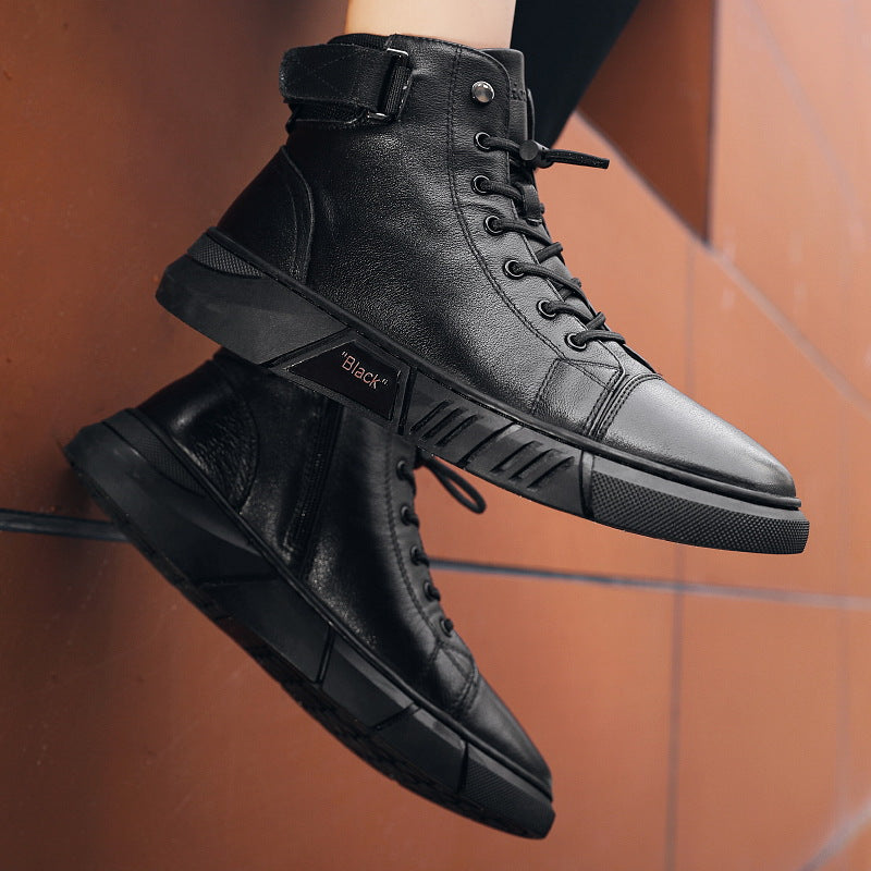 Freizeitstiefel für Herren aus echtem Leder, vielseitig, im Martin-Stil