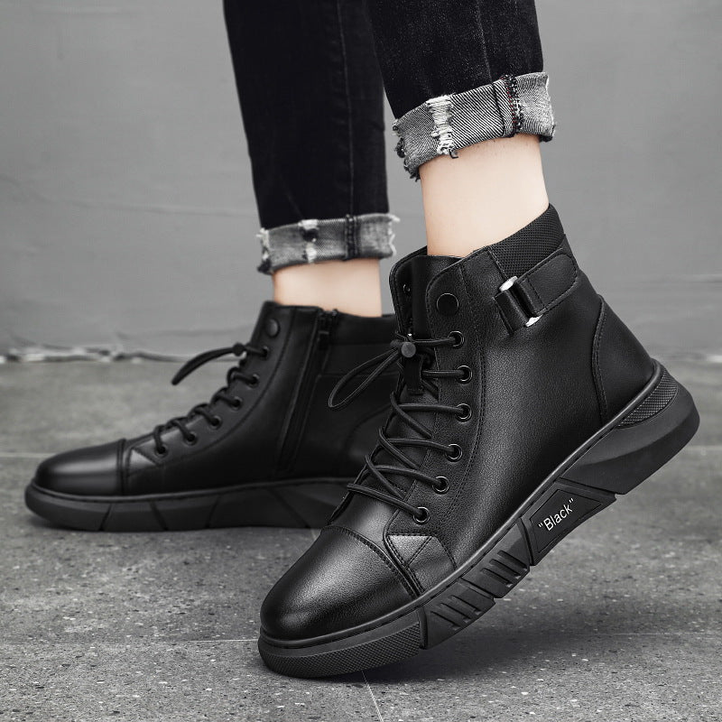 Freizeitstiefel für Herren aus echtem Leder, vielseitig, im Martin-Stil