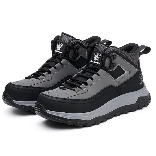 Orthopädische Schutzstiefel für Herren zum Wandern/Arbeiten - Wasserdicht, Rutschfest, Stoßfest, Durchtrittsicher - Breite Zehenbox, Fußgewölbestütze, Knöchelstütze