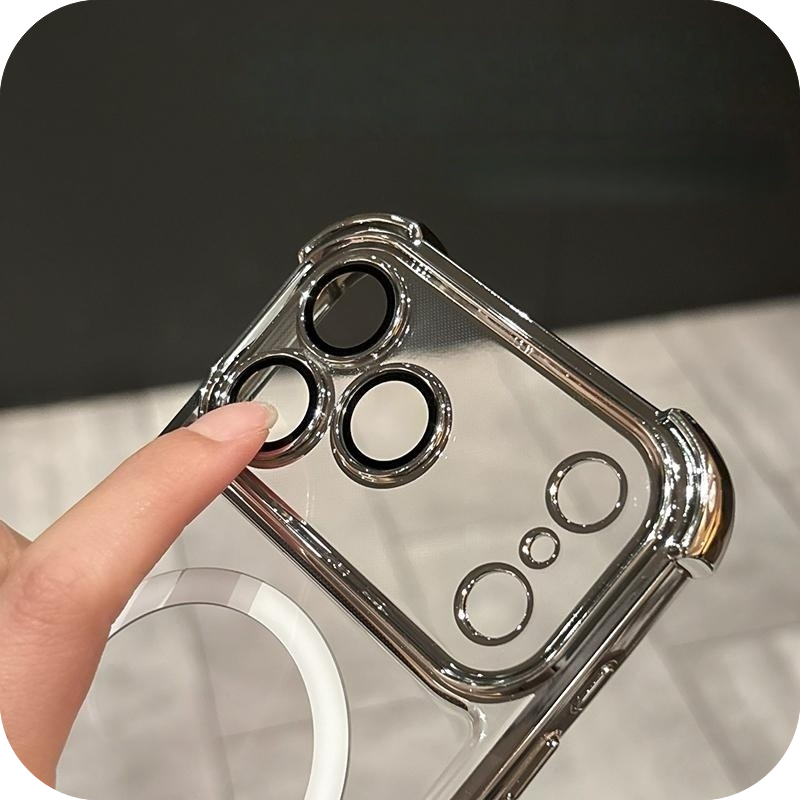 iPhone 17 Eck-Airbags Magnetische Stoßfeste Eis-Klare Hülle