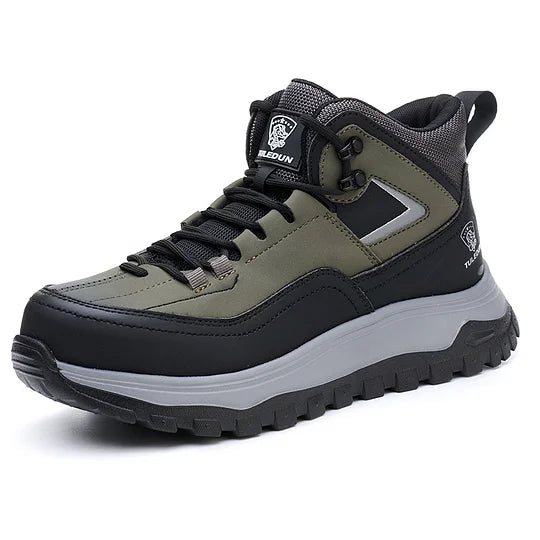 Orthopädische Schutzstiefel für Herren zum Wandern/Arbeiten - Wasserdicht, Rutschfest, Stoßfest, Durchtrittsicher - Breite Zehenbox, Fußgewölbestütze, Knöchelstütze