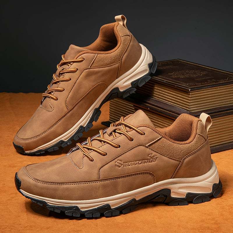 Bequeme Herren-Sneaker aus echtem Leder mit Fußgewölbeunterstützung und Stoßdämpfung