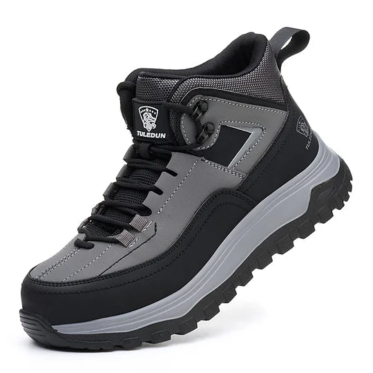 Orthopädische Schutzstiefel für Herren zum Wandern/Arbeiten - Wasserdicht, Rutschfest, Stoßfest, Durchtrittsicher - Breite Zehenbox, Fußgewölbestütze, Knöchelstütze