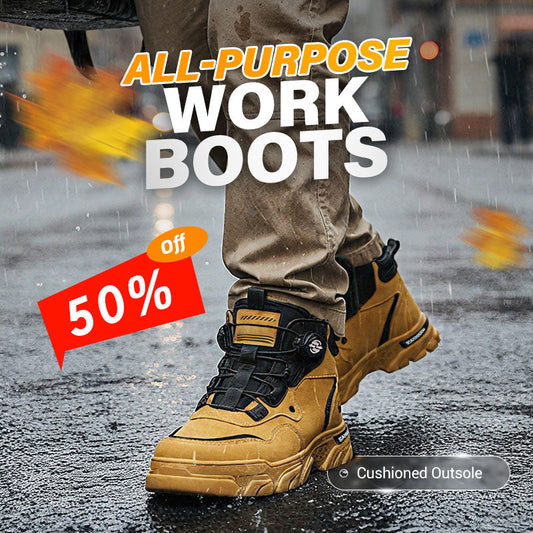 Men's outdoor swivel buckle work shoes(Waterproof, Anti-slip, Comfortable and Breathable)