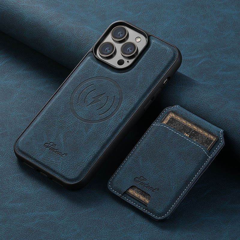 ChubbyArmor LuxeFlip – 2-in-1 Magnetische Lederhülle mit abnehmbarer Brieftasche – Magsafe-kompatibler Klappständer