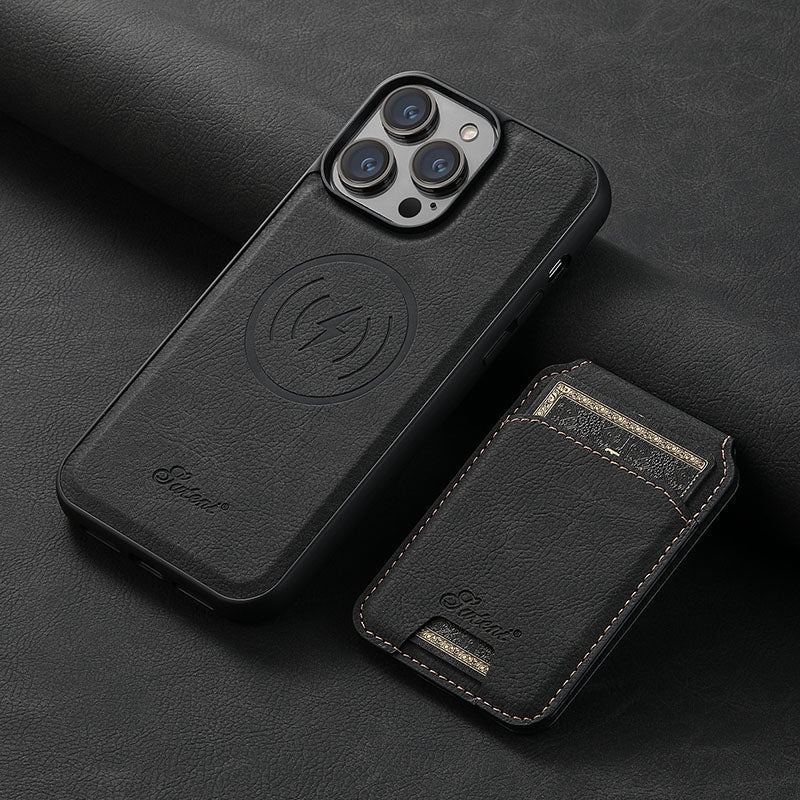 ChubbyArmor LuxeFlip – 2-in-1 Magnetische Lederhülle mit abnehmbarer Brieftasche – Magsafe-kompatibler Klappständer