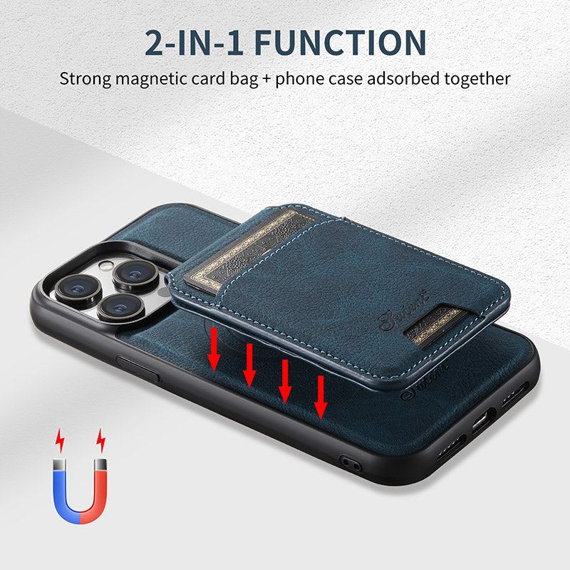 ChubbyArmor LuxeFlip – 2-in-1 Magnetische Lederhülle mit abnehmbarer Brieftasche – Magsafe-kompatibler Klappständer