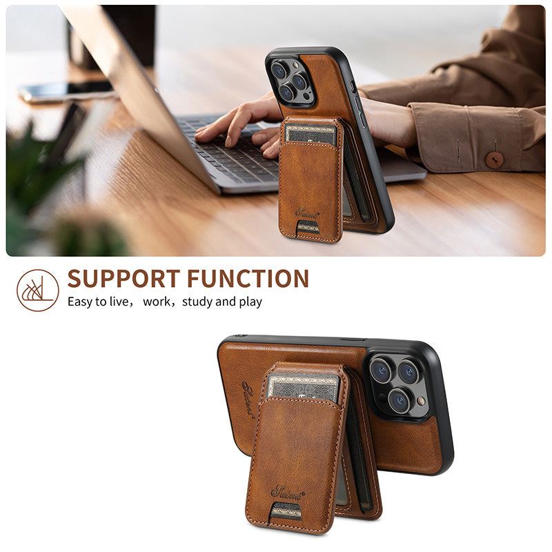 ChubbyArmor LuxeFlip – 2-in-1 Magnetische Lederhülle mit abnehmbarer Brieftasche – Magsafe-kompatibler Klappständer