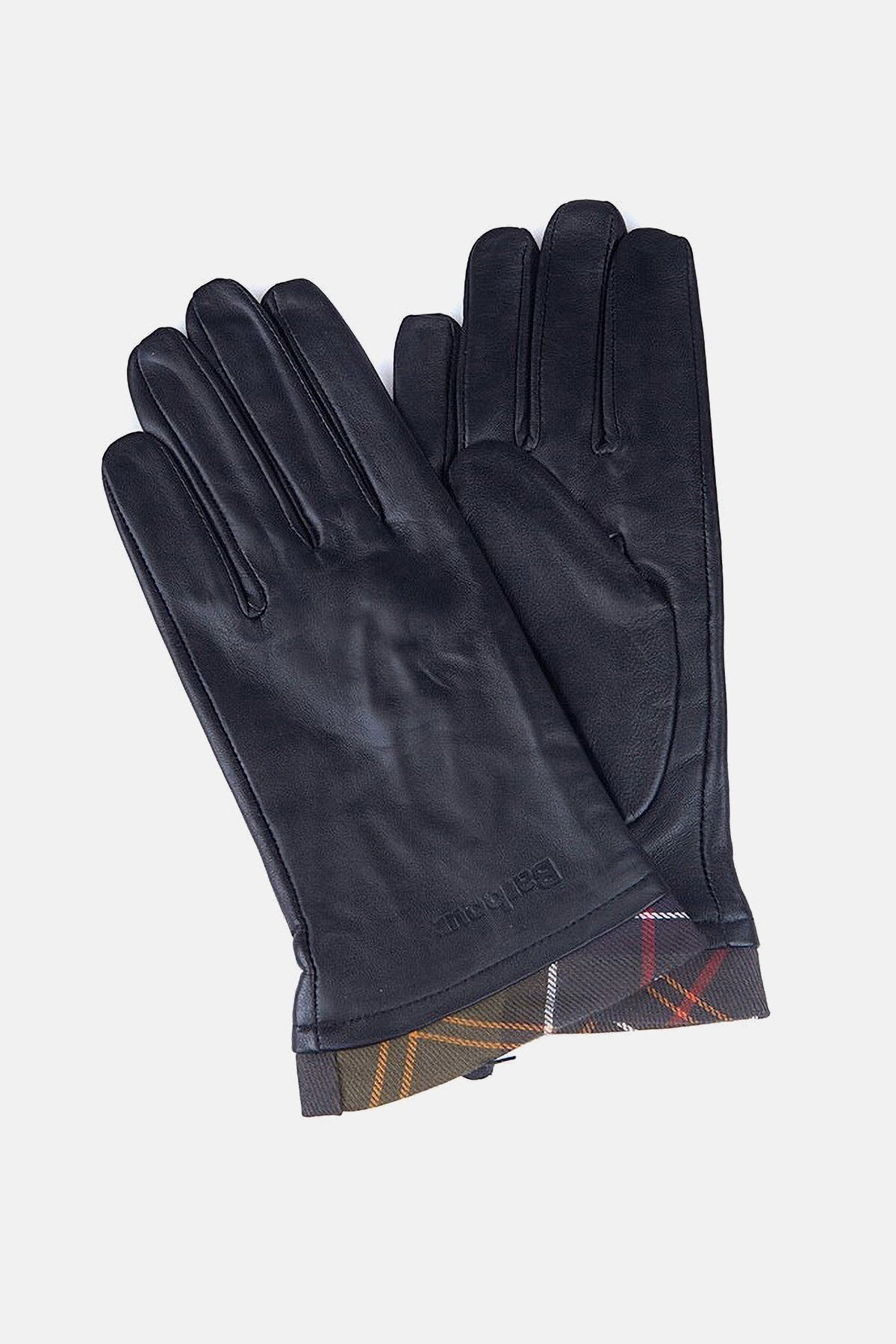 Lederhandschuhe mit Tartanbesatz