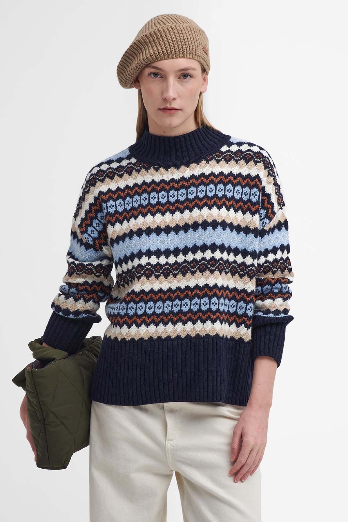 Larisa Fair Isle Pullover mit hohem Kragen