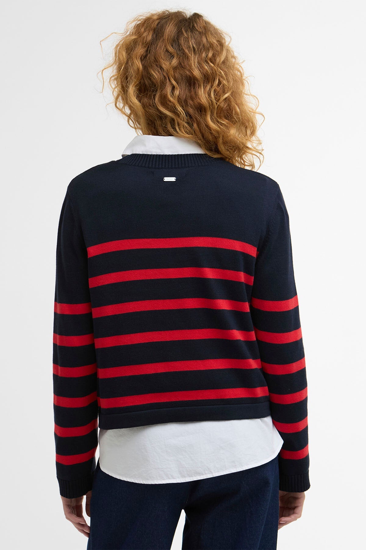Fern Gestreifter Rundhals-Pullover