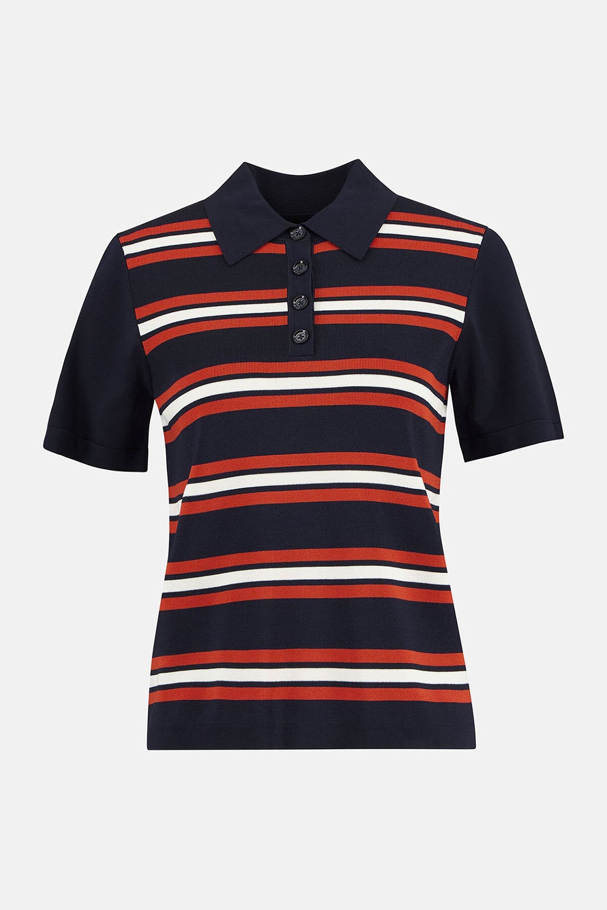 Launton Striped Knitted Polo Shirt