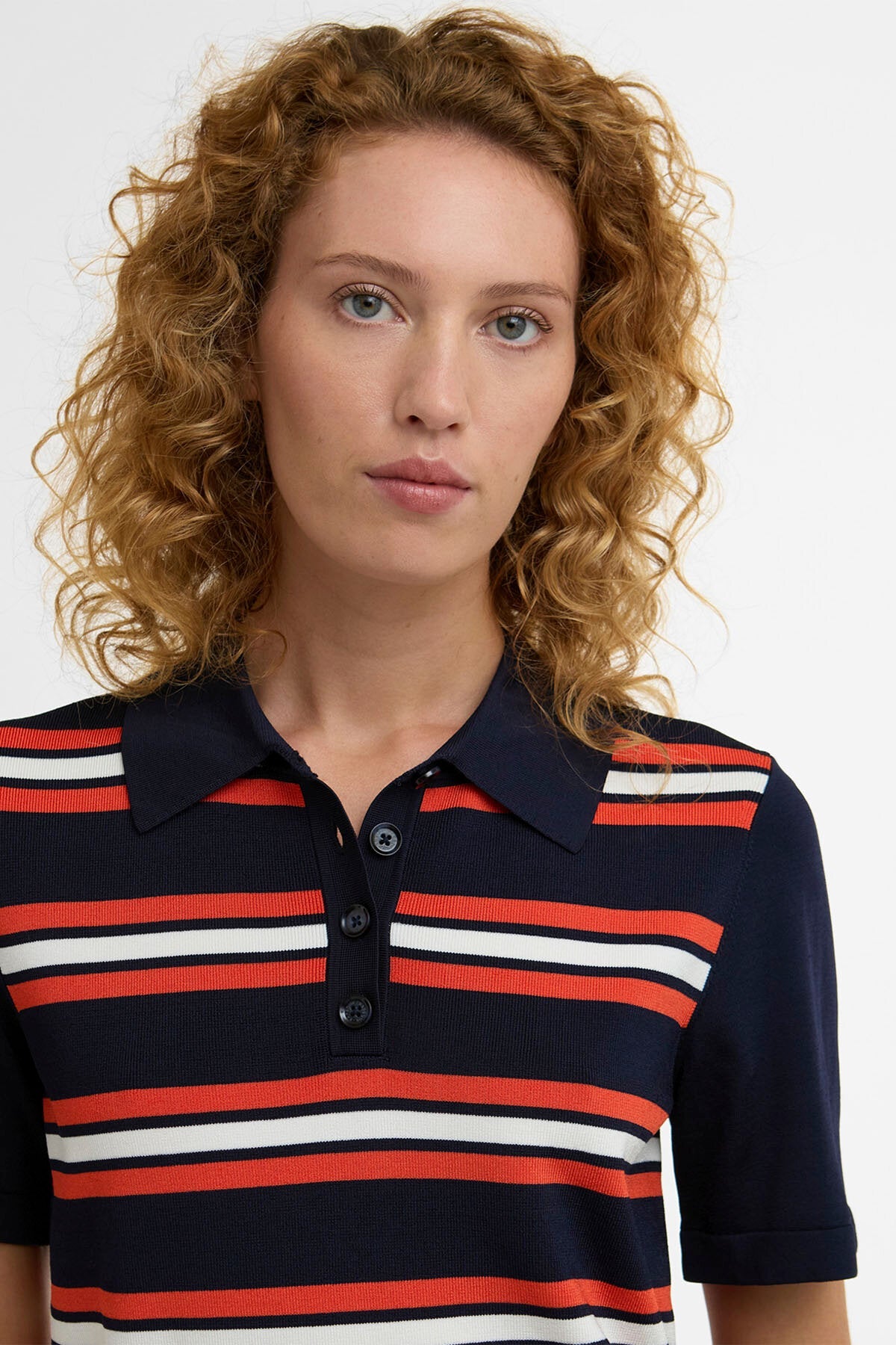 Launton Striped Knitted Polo Shirt