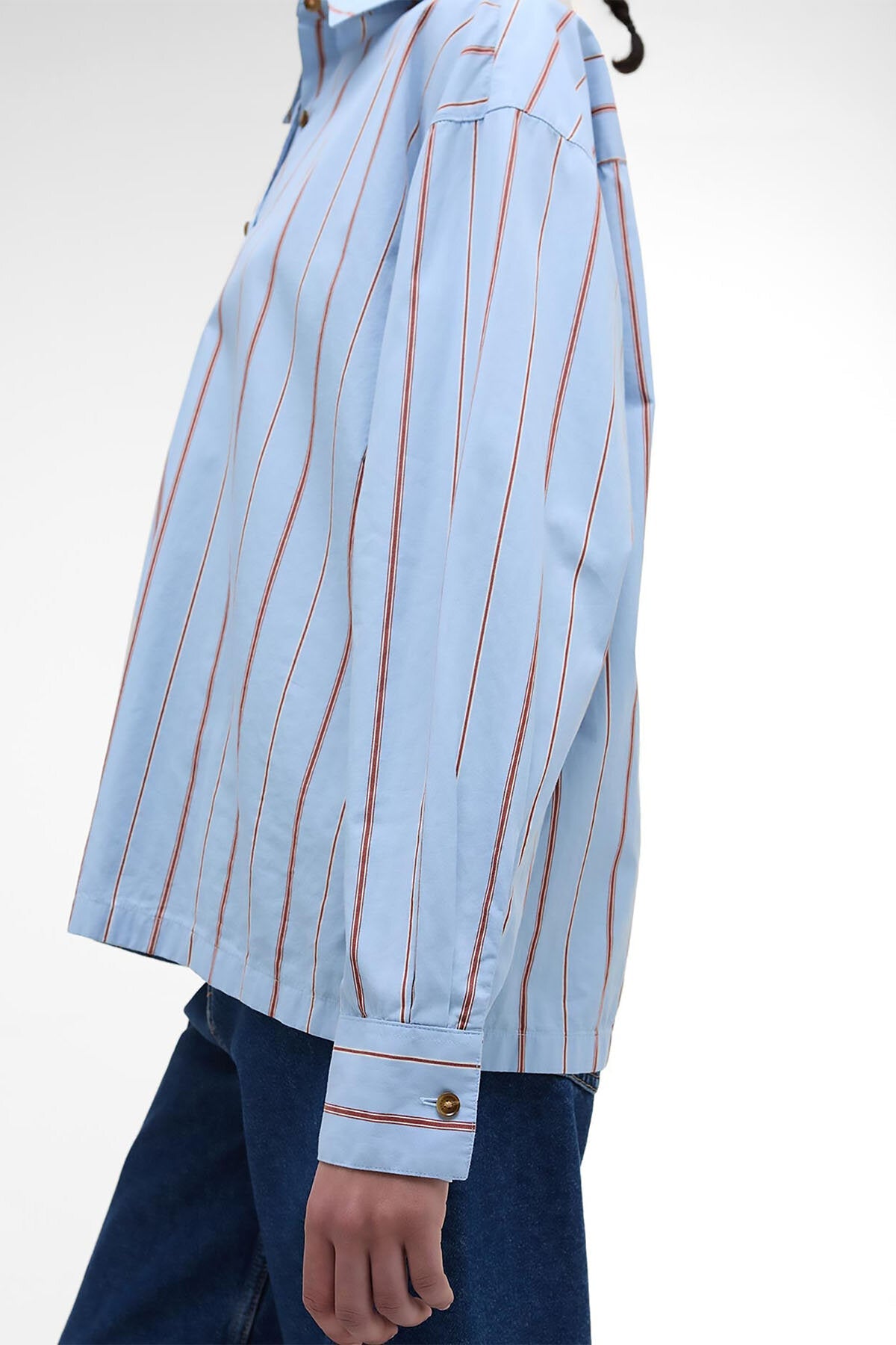 Safranfarbenes gestreiftes Relaxed-Shirt