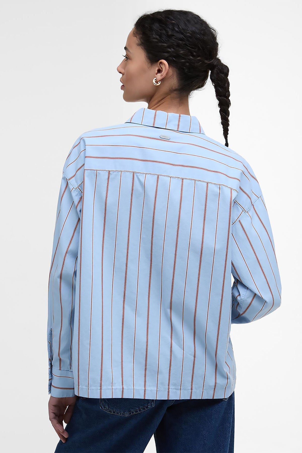 Safranfarbenes gestreiftes Relaxed-Shirt