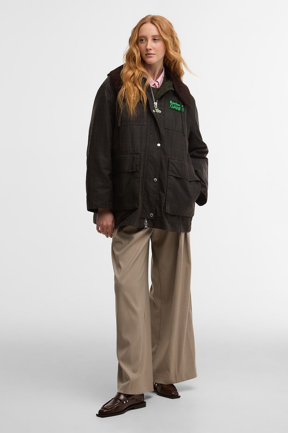 Tartan-Dufflecoat aus Wachsbaumwolle