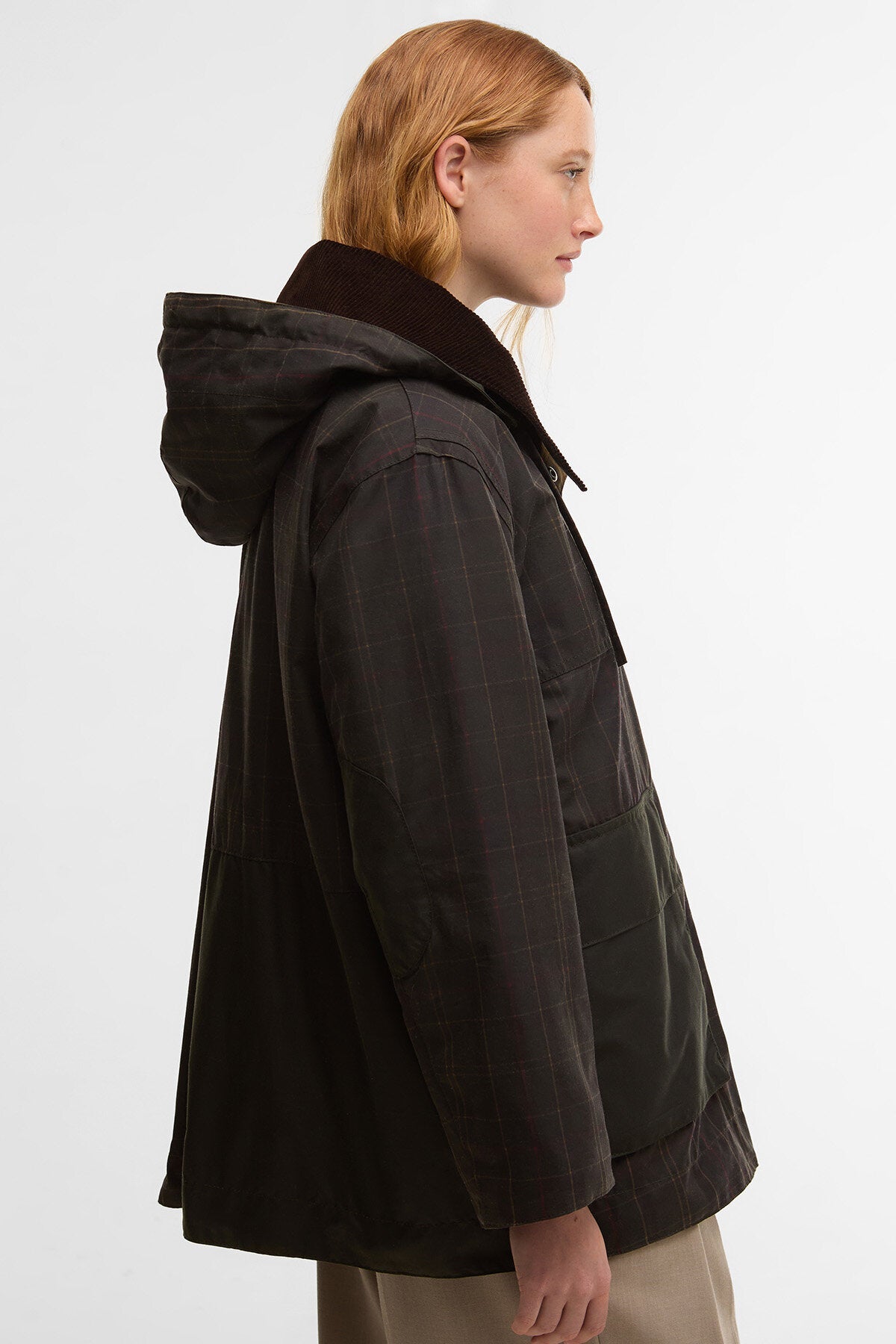 Tartan-Dufflecoat aus Wachsbaumwolle