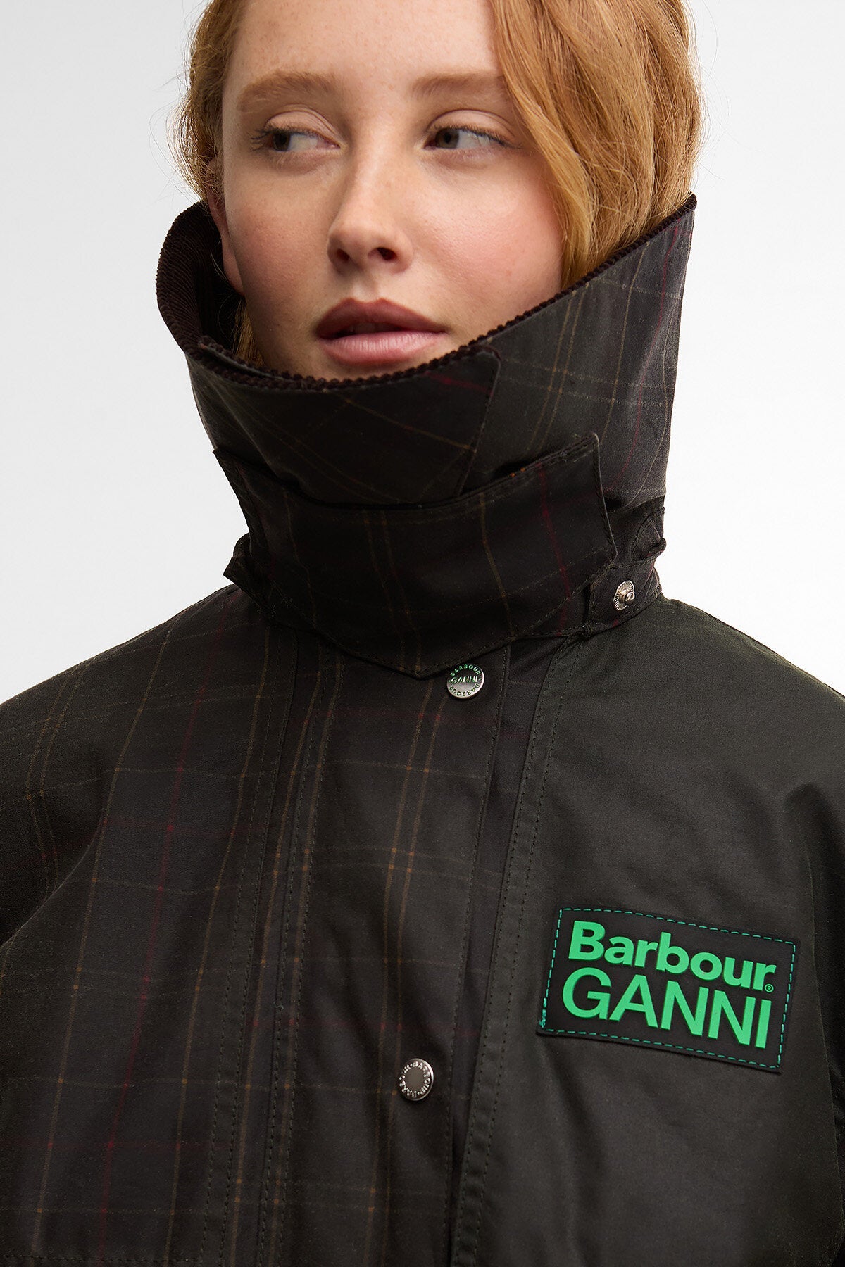 Tartan-Dufflecoat aus Wachsbaumwolle