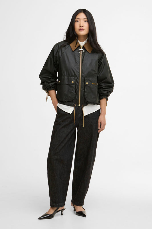 Gewachste Marron-Jacke