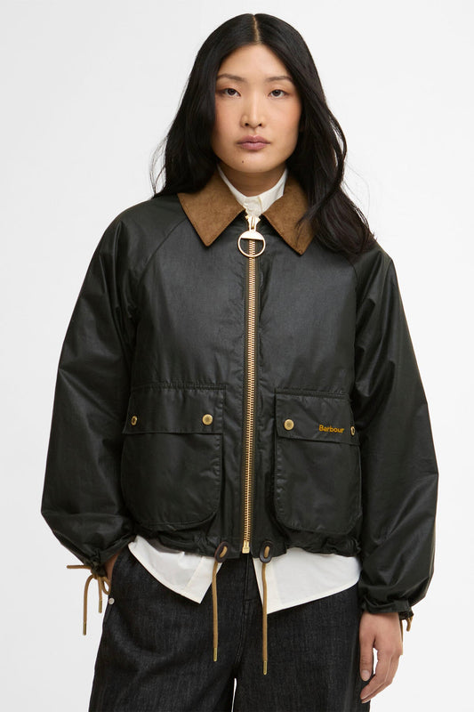 Gewachste Marron-Jacke