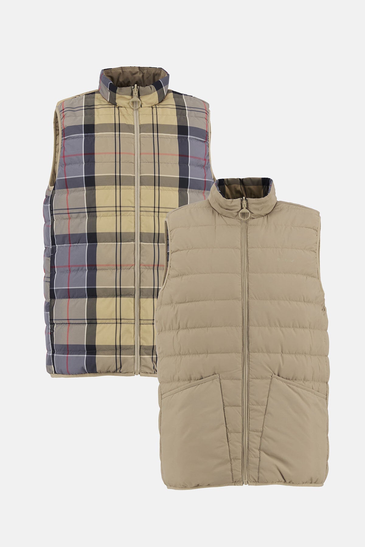 Wendbare karierte Puffer-Gilet