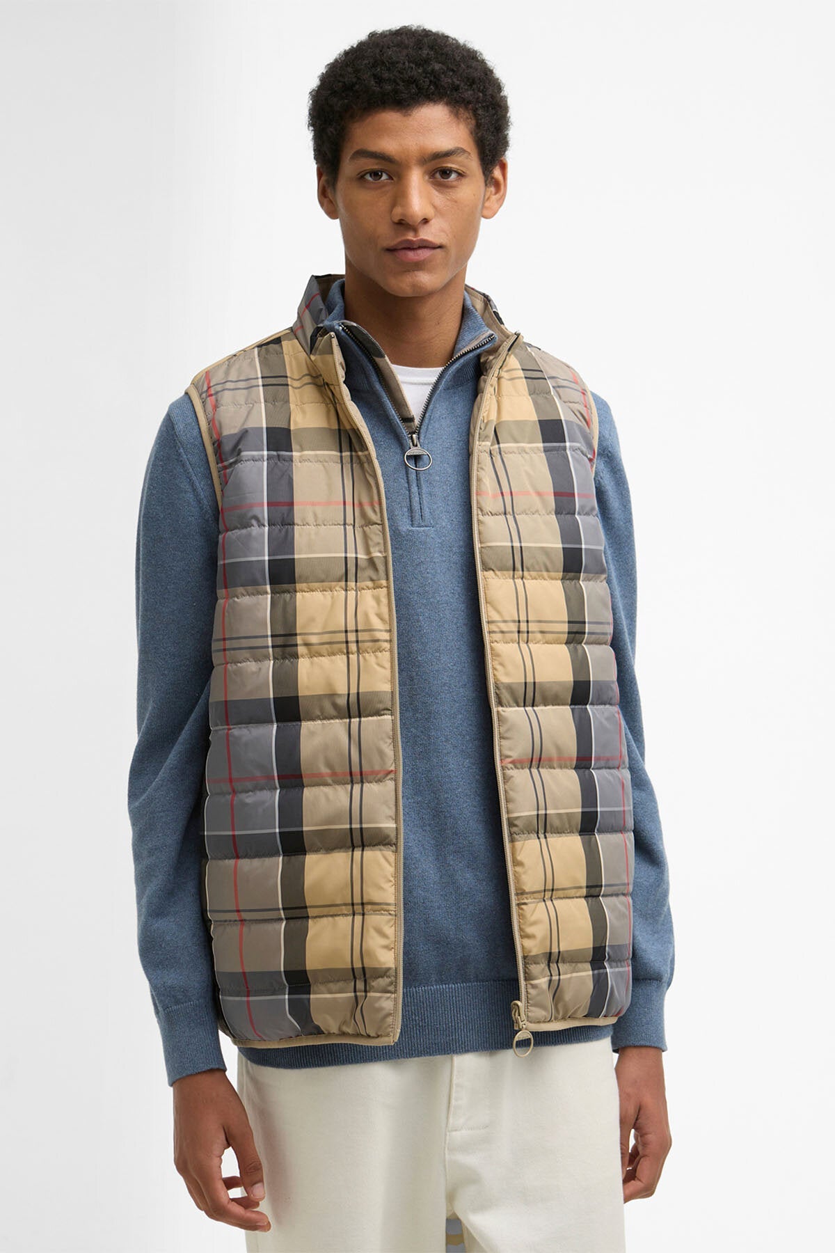 Wendbare karierte Puffer-Gilet