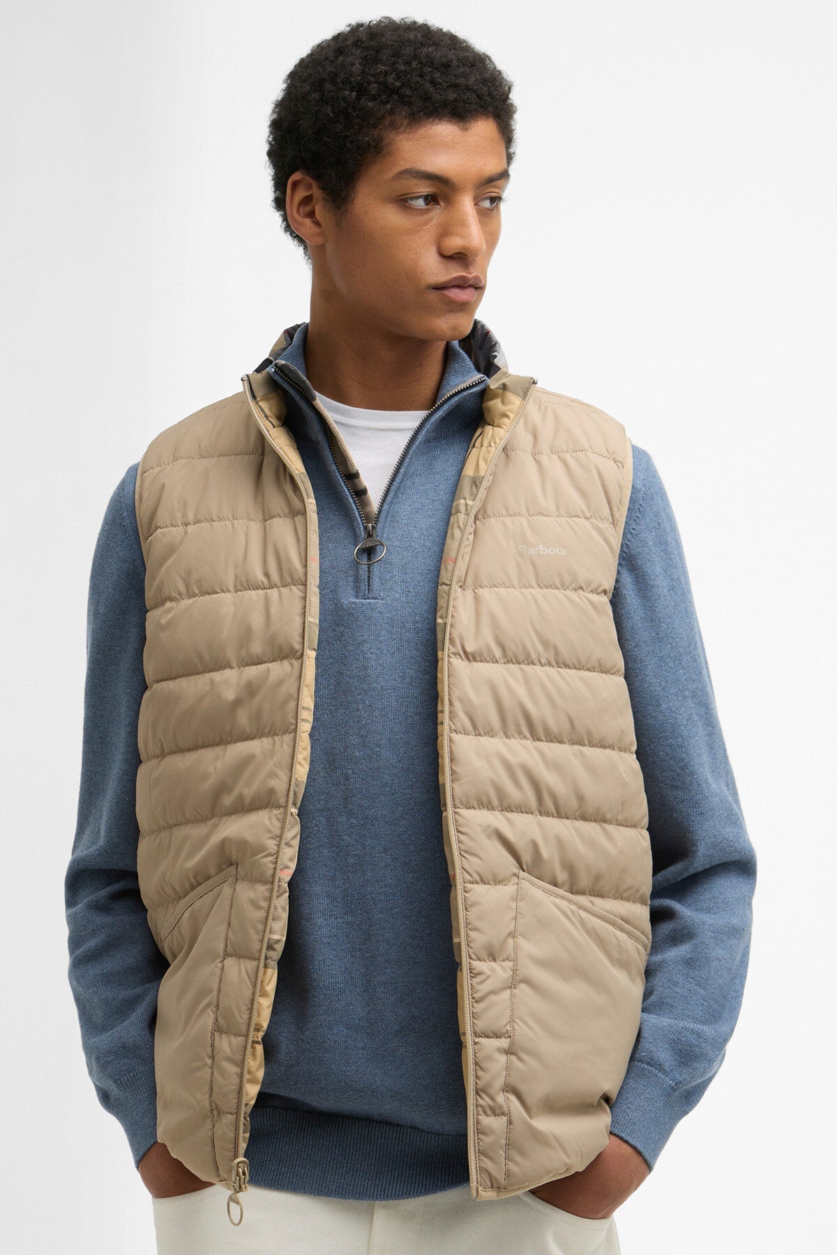 Wendbare karierte Puffer-Gilet