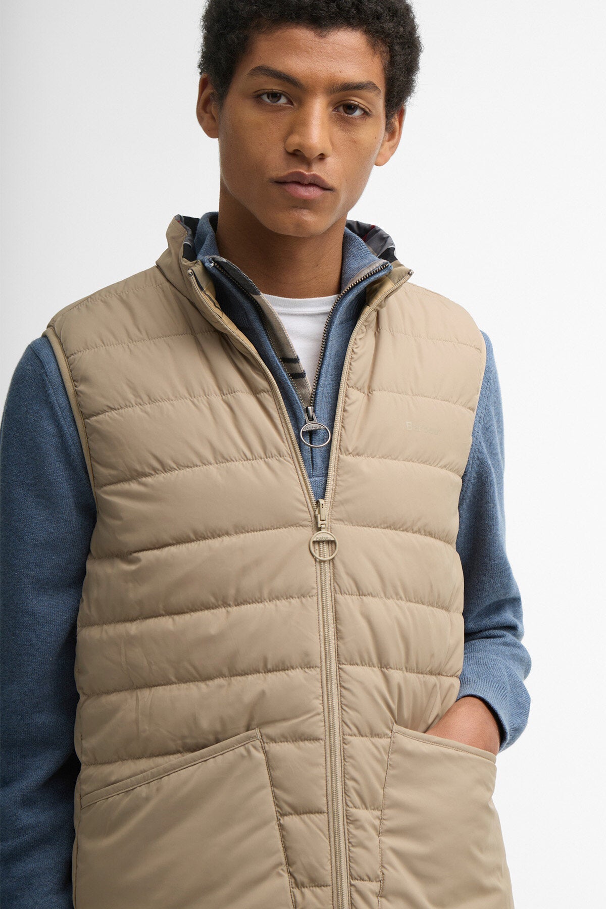Wendbare karierte Puffer-Gilet