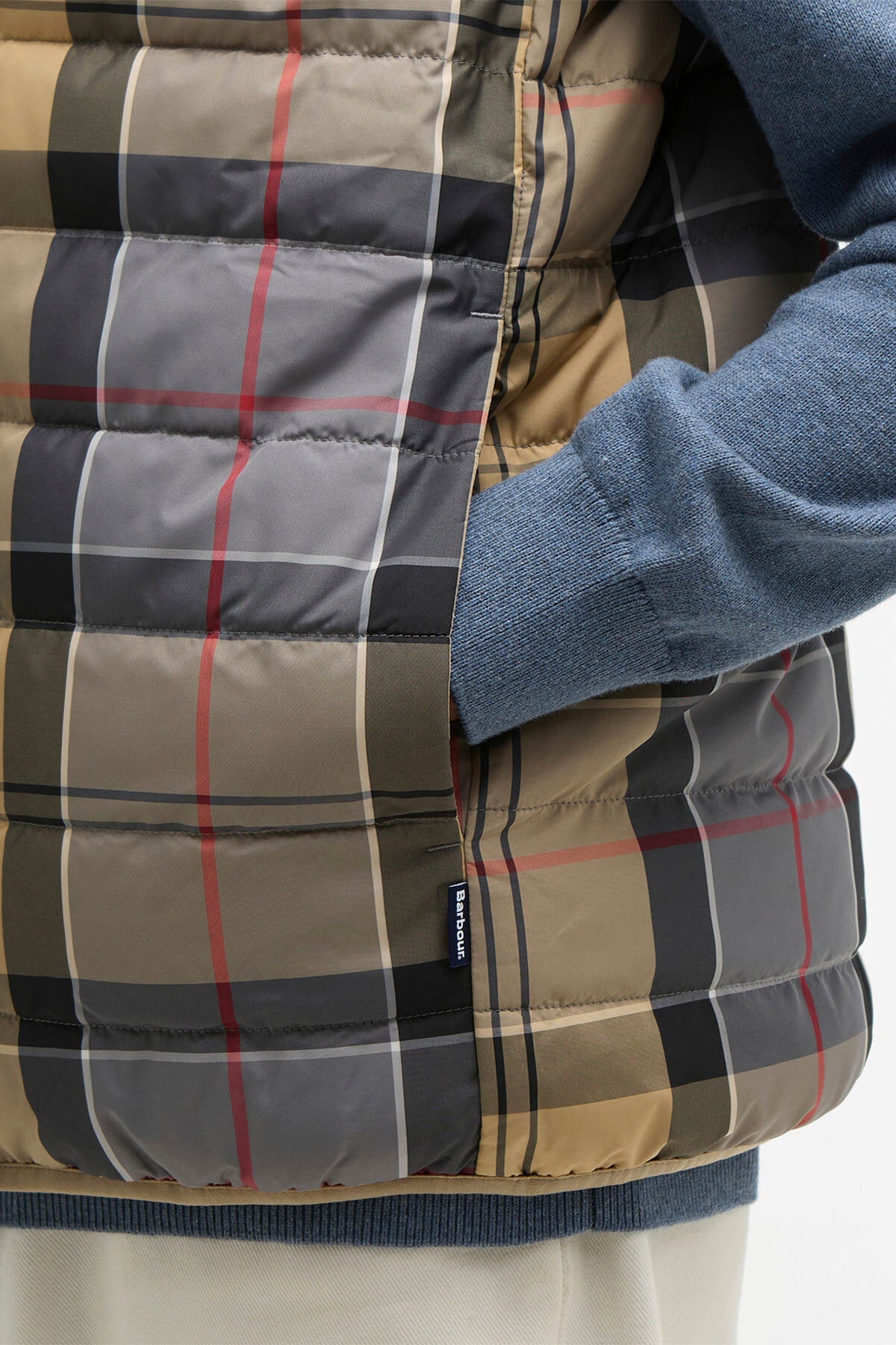 Wendbare karierte Puffer-Gilet