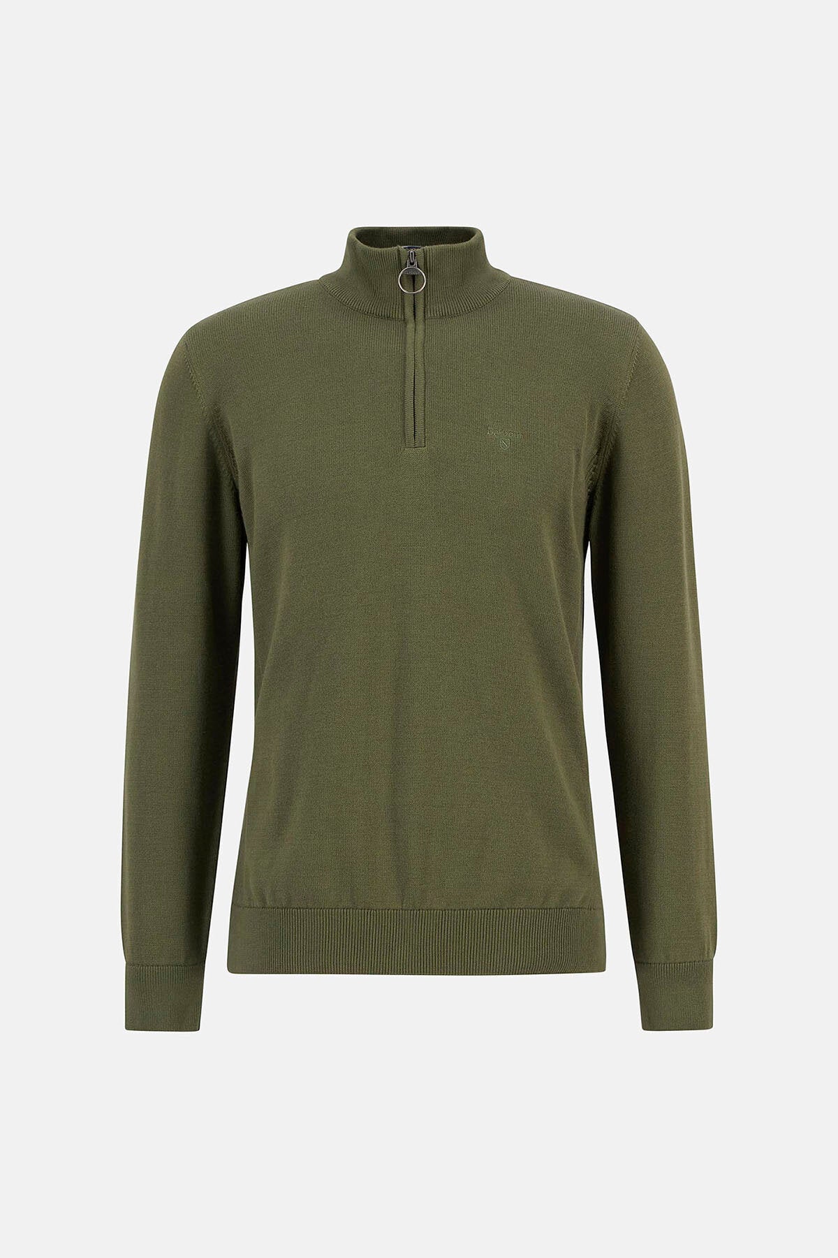 Cotton Half Zip Knitted Sweatshirt