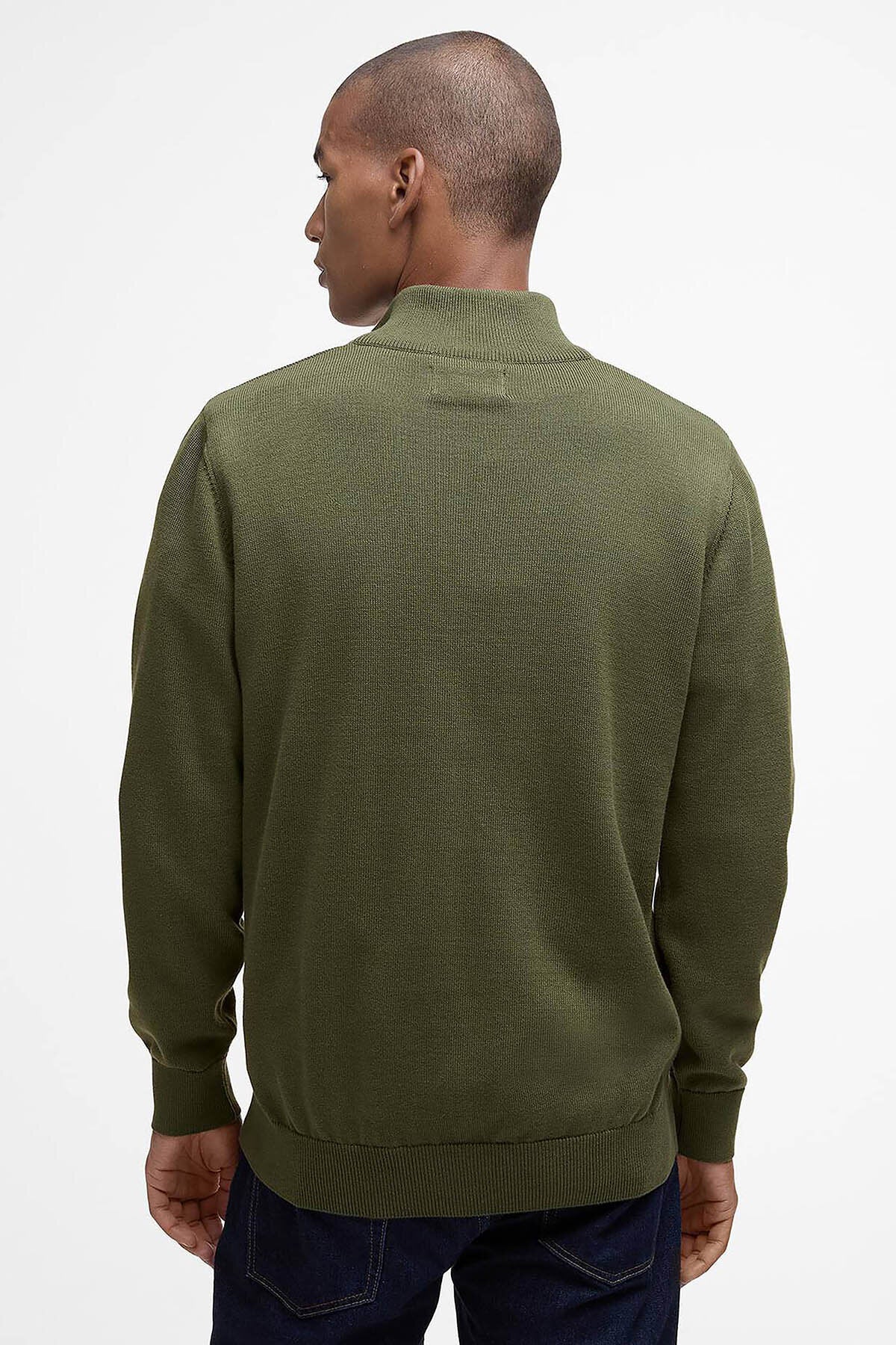 Cotton Half Zip Knitted Sweatshirt