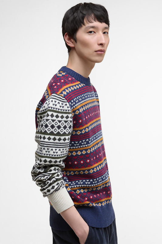 Patchwork Fair Isle Crew Neck Jumper