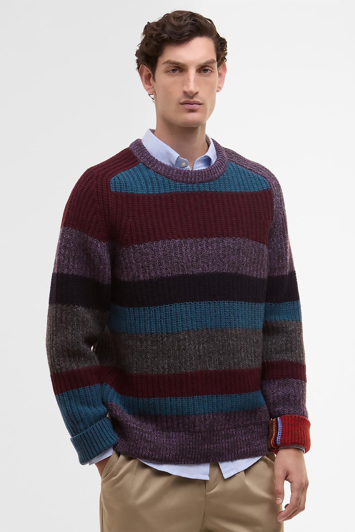 Paul Smith loves Multi Striped Crew Neck Jumper