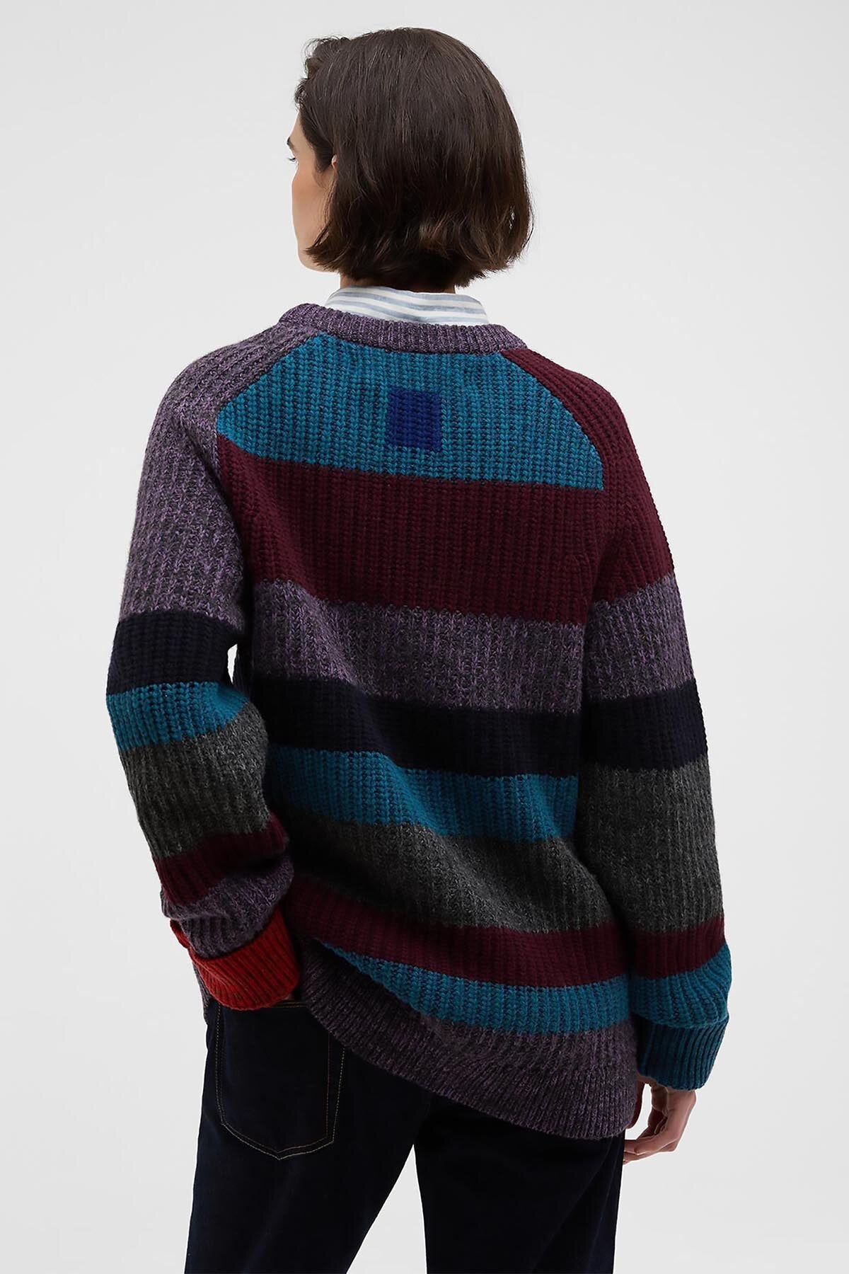 Paul Smith loves Multi Striped Crew Neck Jumper