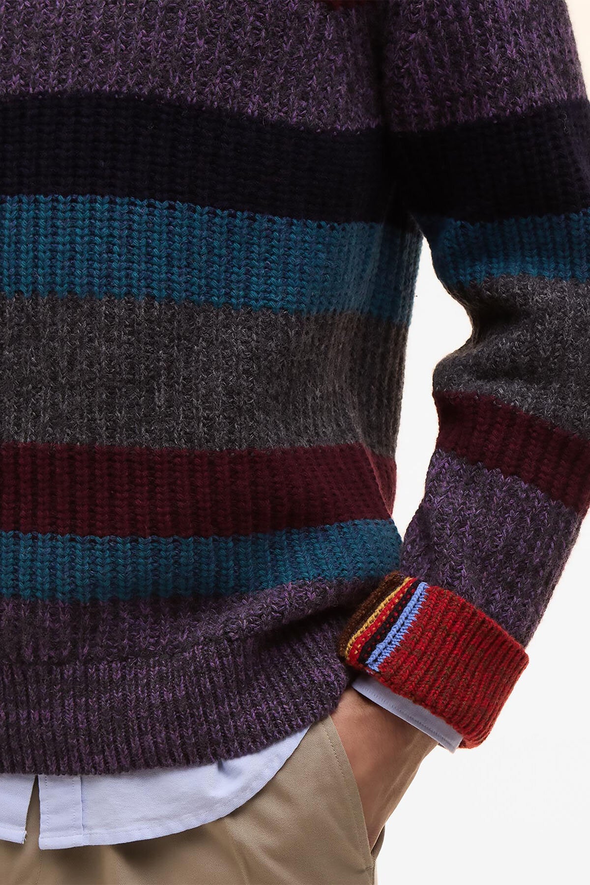Paul Smith loves Multi Striped Crew Neck Jumper