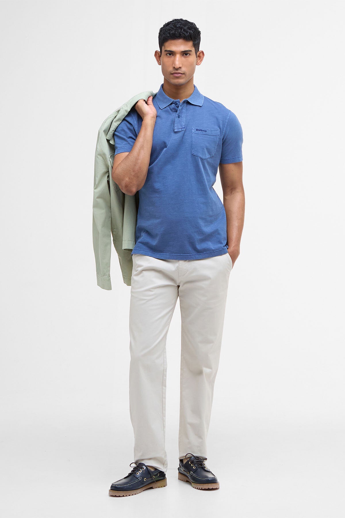 Pigmentgefärbtes Slub-Polo-Shirt