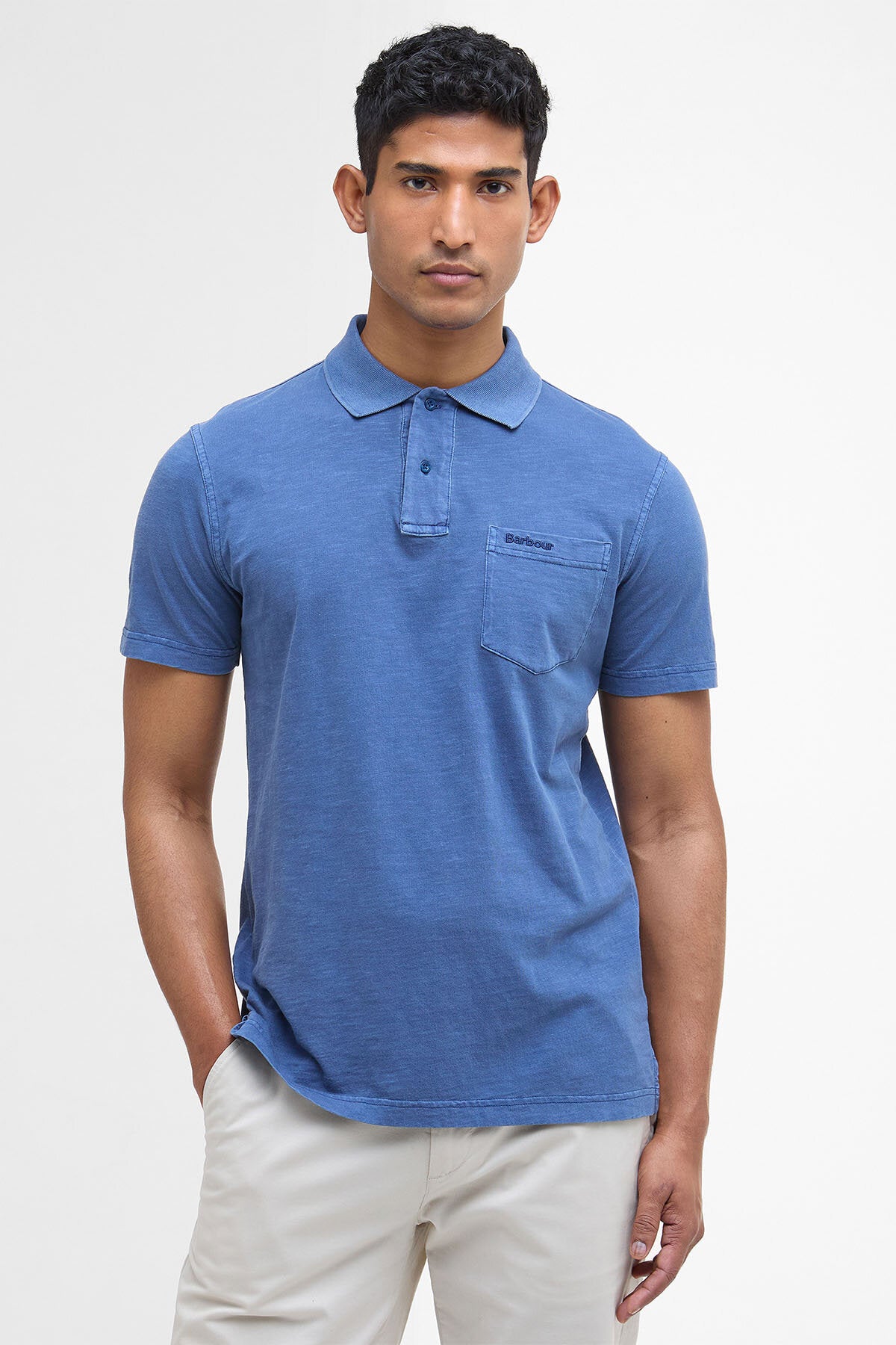 Pigmentgefärbtes Slub-Polo-Shirt