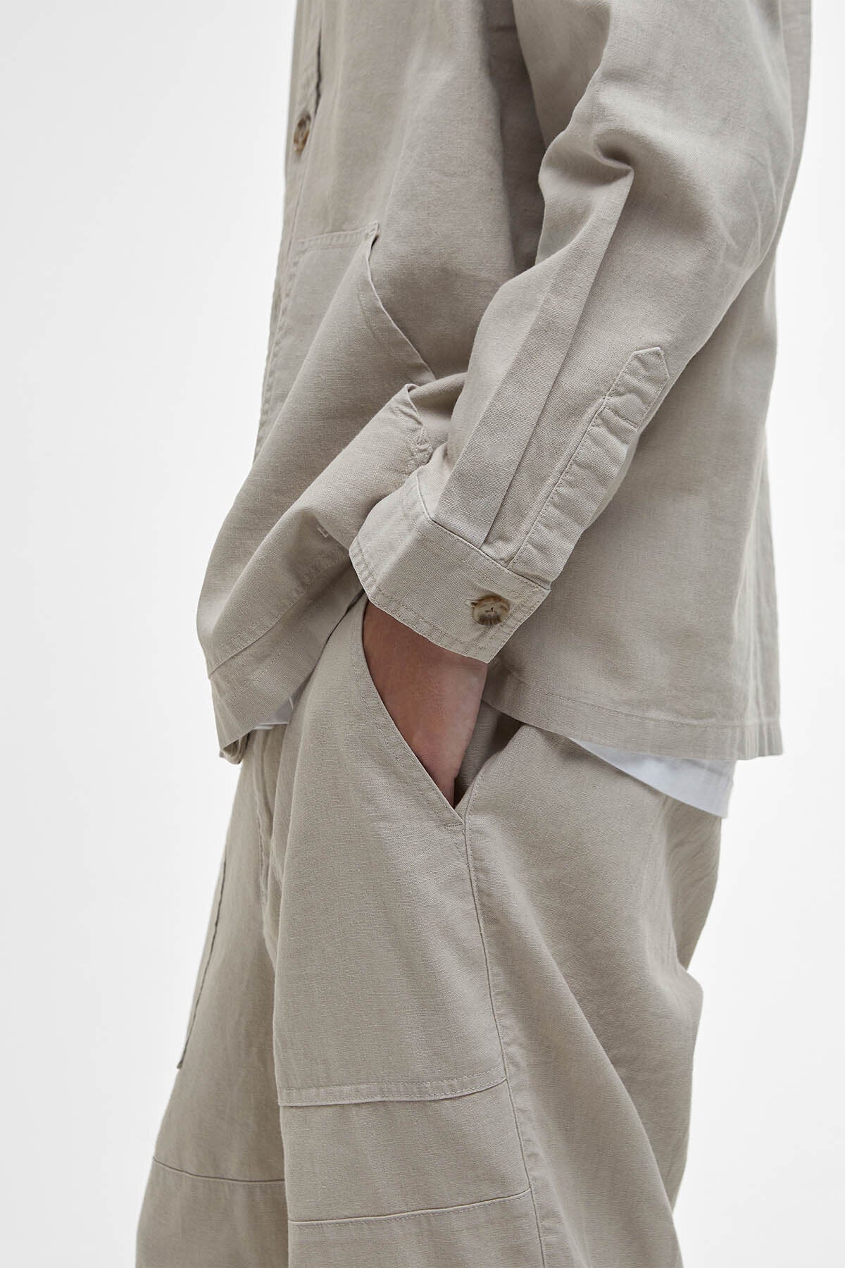 Overshirt aus Leinenmischgewebe
