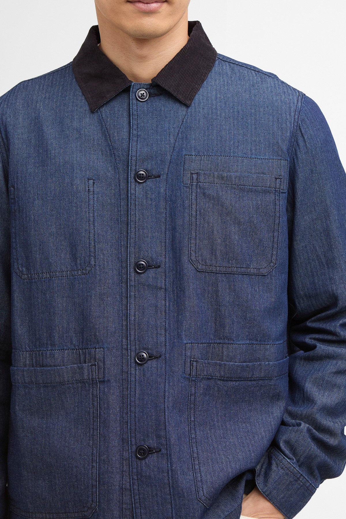 Piligan Herringbone Denim Overshirt