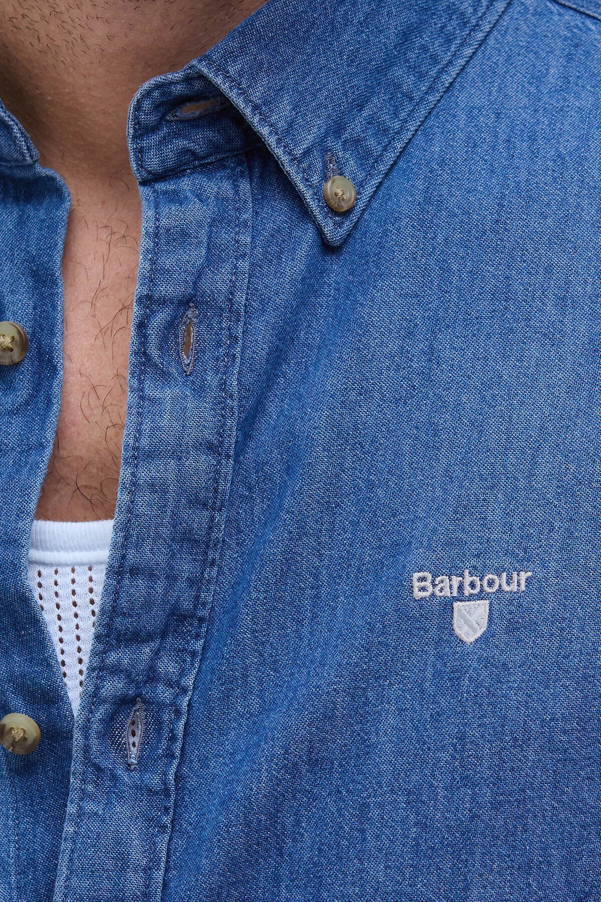 Denim Crest maßgeschneidertes Langarmhemd