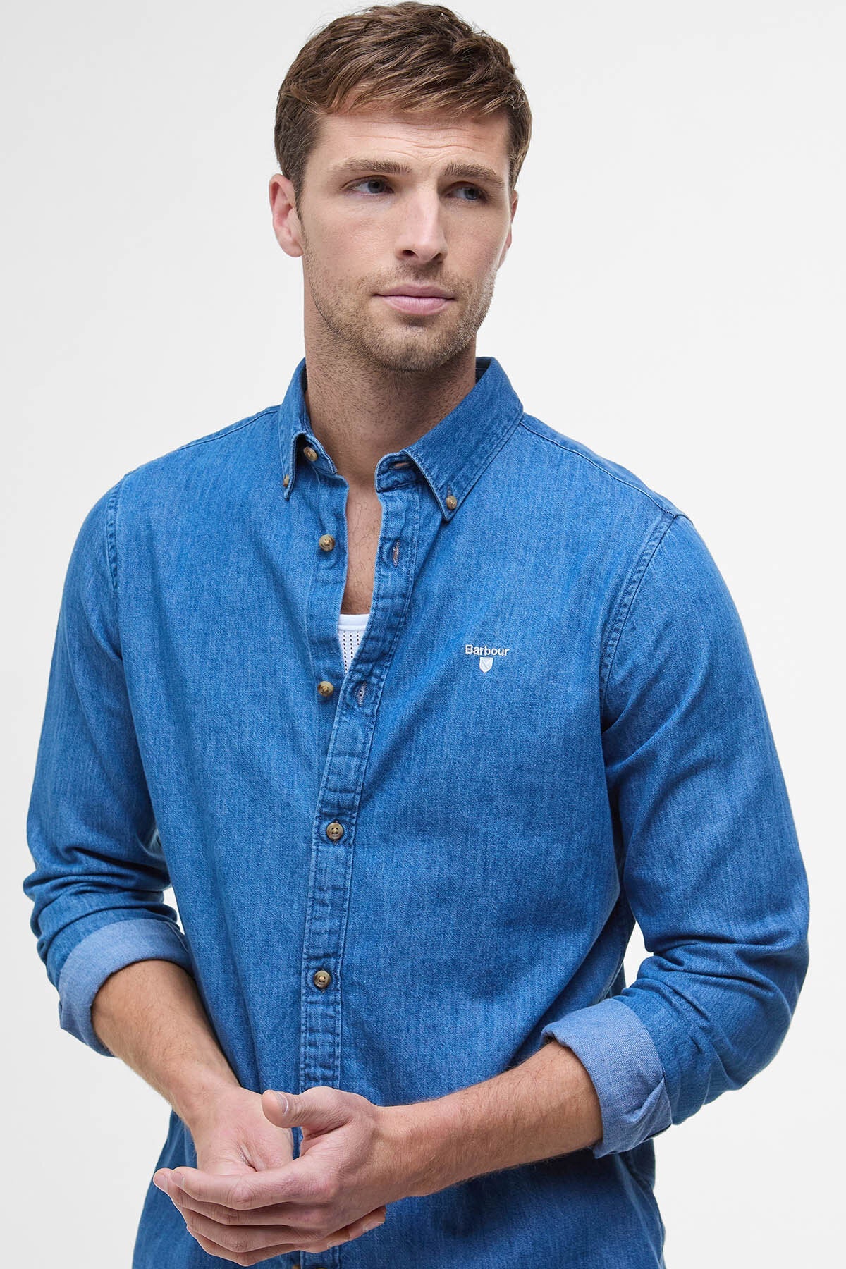 Denim Crest maßgeschneidertes Langarmhemd